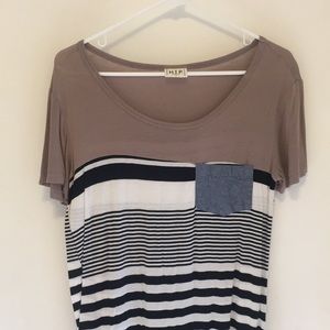 Short sleeve top - black stripes